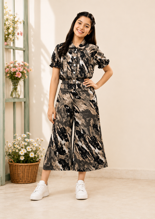 ZuzuKids Girls Trendy Abstract Premium Co-ord Set